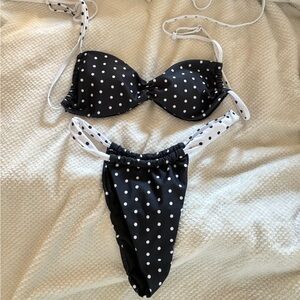SHEIN Black and White Polka Dot Bikini